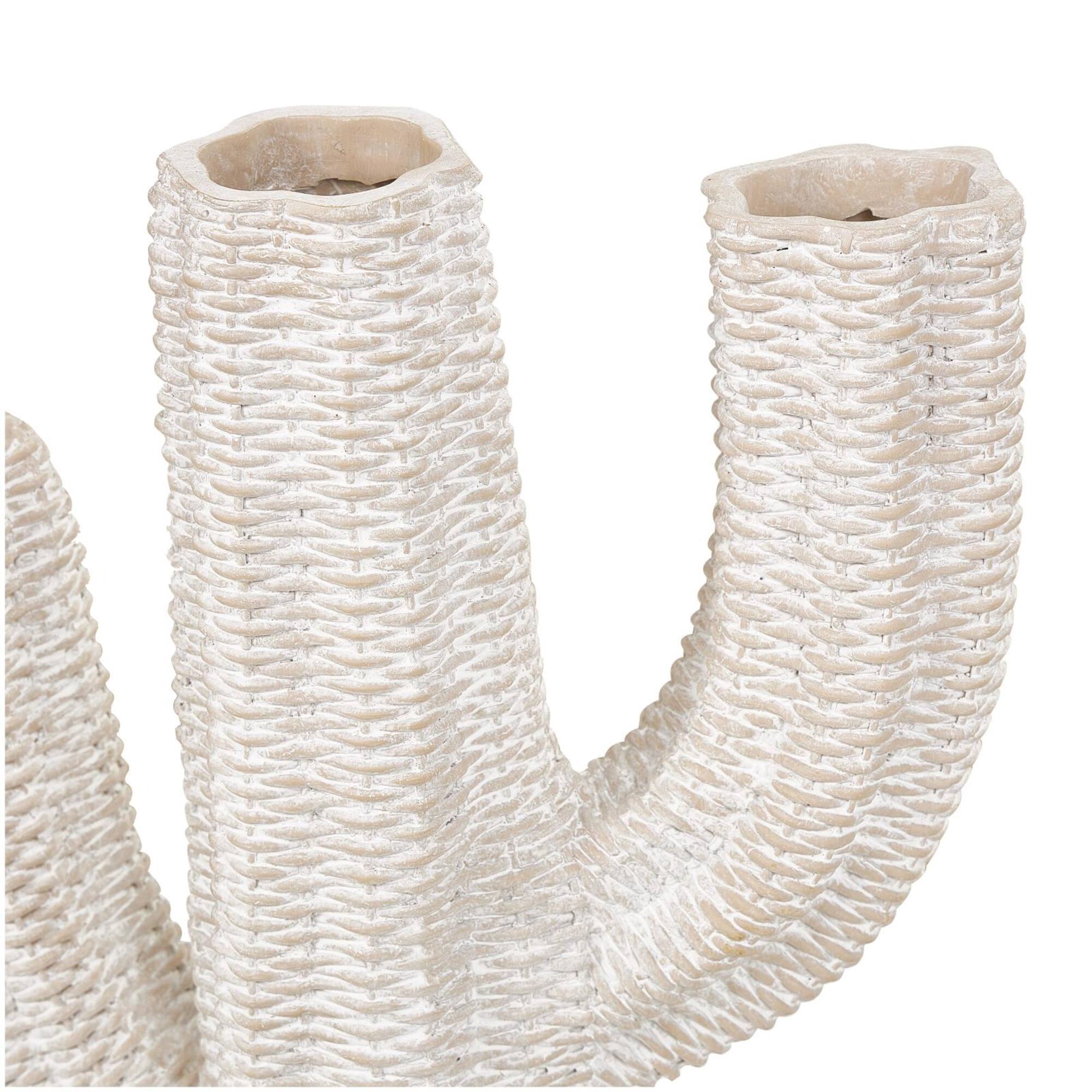 Cream Resin Cactus Textured Planter